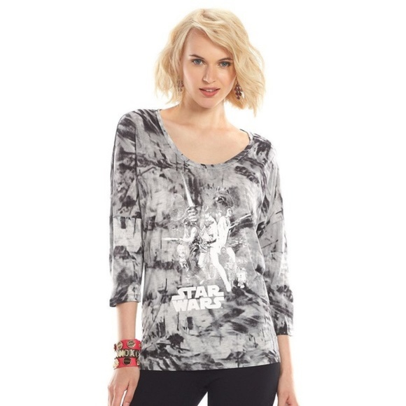 Star Wars Tops - Rock & Republic x Star Wars Gray Tie-Dye T-Shirt